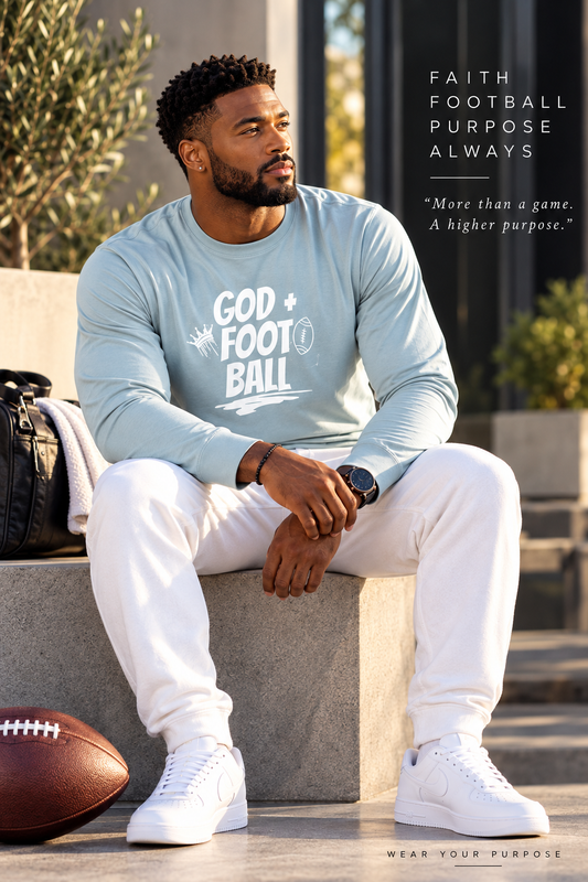 God's + Football heavyweight long sleeve t-shirt